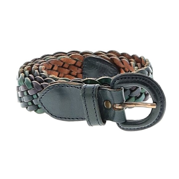 Vintage Multicolor Braided Leather Belt - Picture 1 of 5